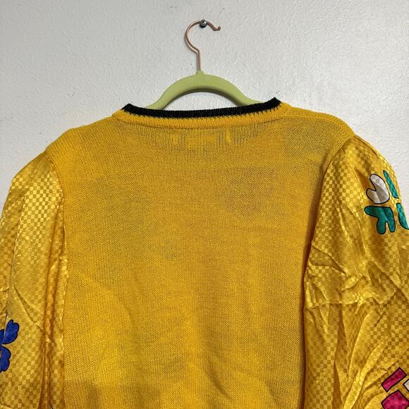 Saks Fifth Avenue Yellow Vintage Sweater Sz M - Picture 7 of 11
